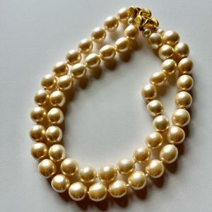 VINTAGE - 1980s Karl Lagerfeld Baroque Double Strand Pearl Choker Necklace